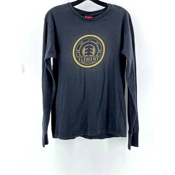 Element Shirts Element Mens Long Sleeve Black Graphic Tee T Shirt